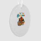 Tis The Season Turkey Coffee Retro Thanksgiving Fa Ornament (voorkant)