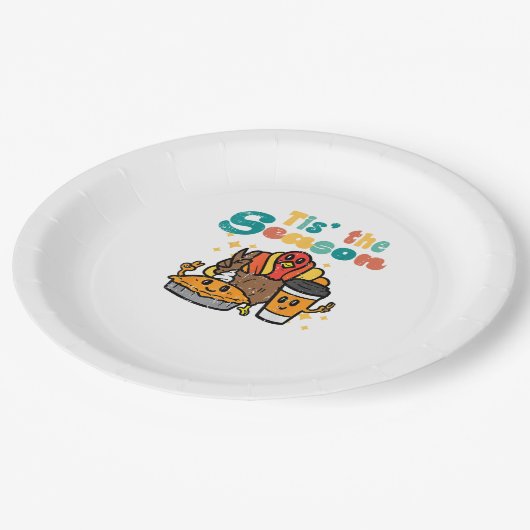 Tis The Season Turkey Coffee Retro Thanksgiving Fa Papieren Bordje (Gekanteld)