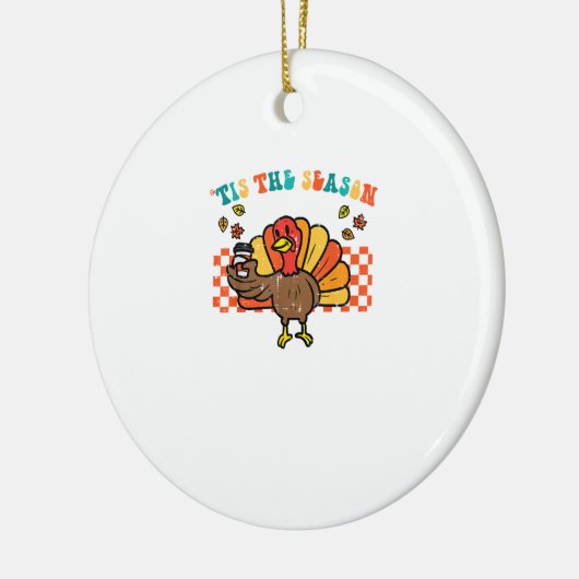 Tis The Season Turkey Coffee Thanksgiving Fall Men Keramisch Ornament (Links)