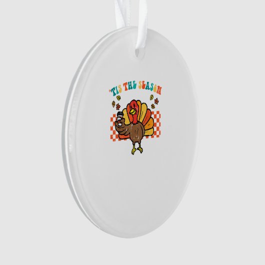 Tis The Season Turkey Coffee Thanksgiving Fall Men Ornament (voorkant)