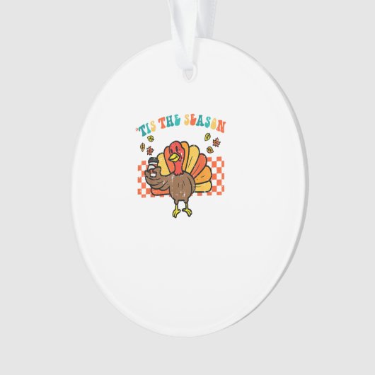 Tis The Season Turkey Coffee Thanksgiving Fall Men Ornament (voorkant)