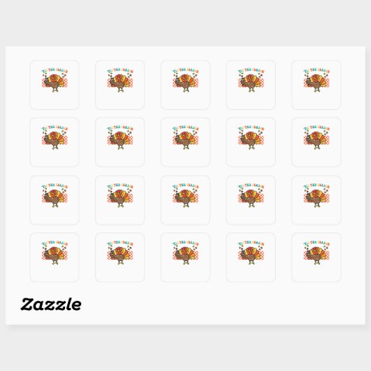 Tis The Season Turkey Coffee Thanksgiving Fall Men Vierkante Sticker (Vel)