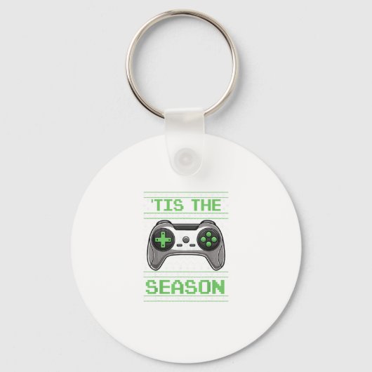Tis The Season Video Games Christmas Xmas Gamer Sleutelhanger (Voorkant)