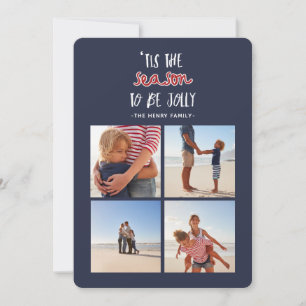 'tis the season vier foto vakantie kerstkaart
