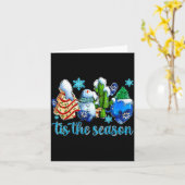 Tis The Season Winter And Snowman Christmas Family Kaart (Gele Bloem)