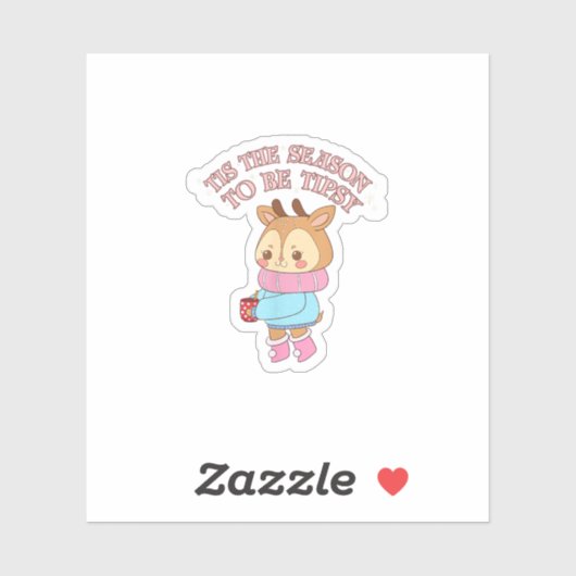 Tis The SeasonTo Tipsy - Drinking Christmas Sticker (Vel)