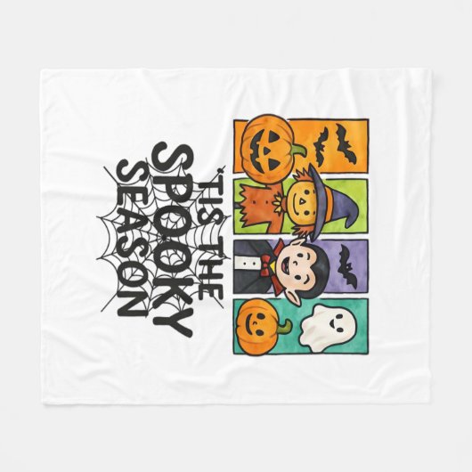 Tis The Spooky Season Halloween Vampire Pumpkin De Fleece Deken (Voorkant (Horizontaal))