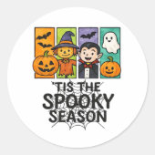 Tis The Spooky Season Halloween Vampire Pumpkin De Ronde Sticker (Voorkant)