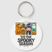 Tis The Spooky Season Halloween Vampire Pumpkin De Sleutelhanger (Voorkant)