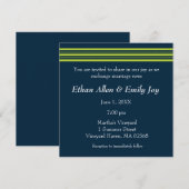 Tisbury - marine en Green - Wedding Invitation Kaart (Voorkant / Achterkant)