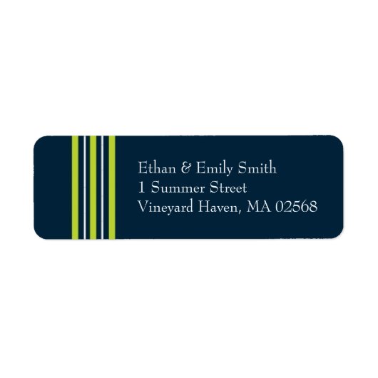 Tisbury - Navy Green White - Retouradreslabel Etiket (Voorkant)