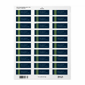 Tisbury - Navy Green White - Retouradreslabel Etiket (Full Sheet)