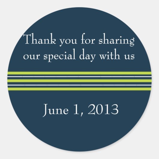 Tisbury - Navy Green White - Ronde Sticker (Voorkant)