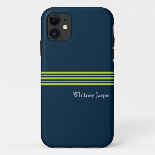 Tisbury - Navy Groen Wit - iPhone 5 Hoesje (Achterkant)