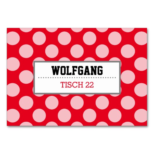 Tischkarten Weißpunkt Kaart (Voorkant)