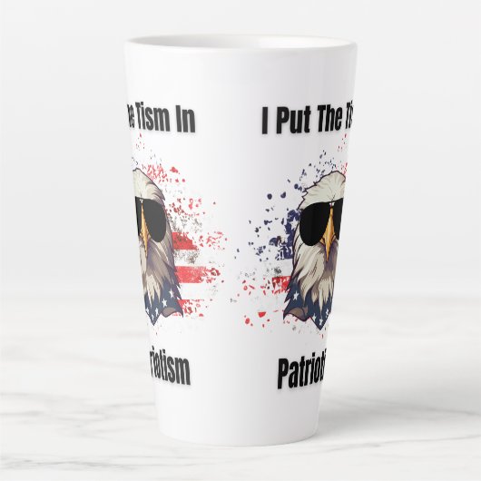 Tism in patriottisme latte mok (Voorkant)