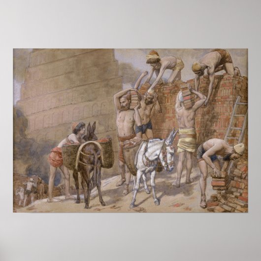 Tissot - De Toren van Babel 1896 Poster (Voorkant)