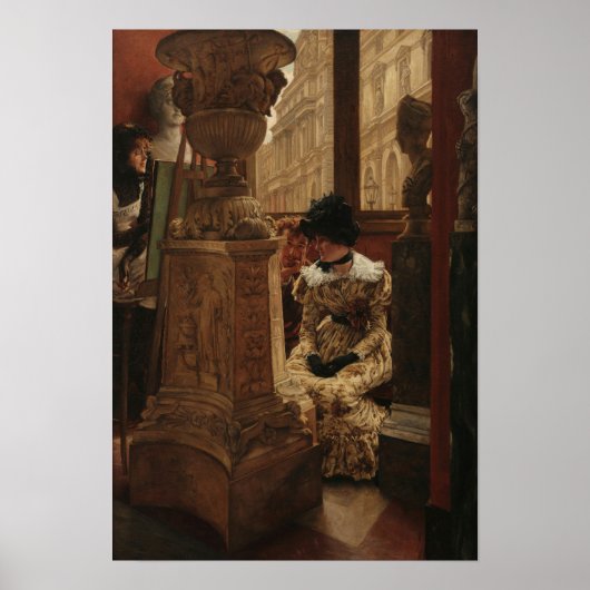 Tissot - In The Louvre 1883 Poster (Voorkant)