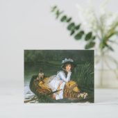 Tissot: Jonge dame in een boot Briefkaart (Staand voorkant)