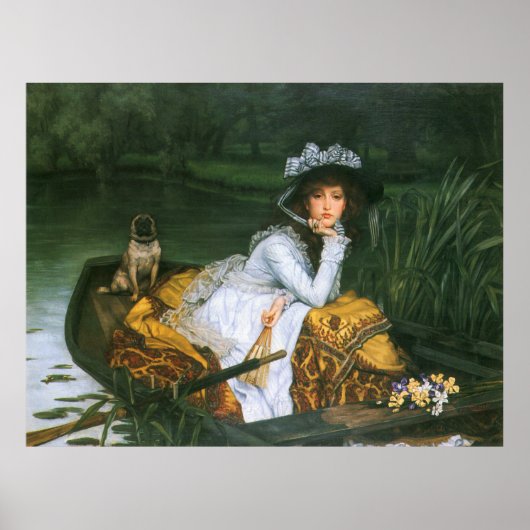Tissot: Jonge dame in een boot Poster (Voorkant)