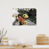 Tissot: Portsmouth Dockyard-kunstwerk Poster (Keuken)