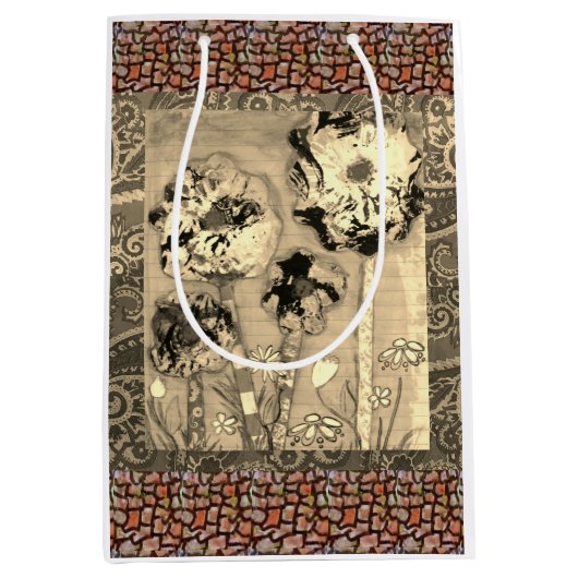Tissue Bloemen 2 Medium Cadeauzakje (Voorkant)