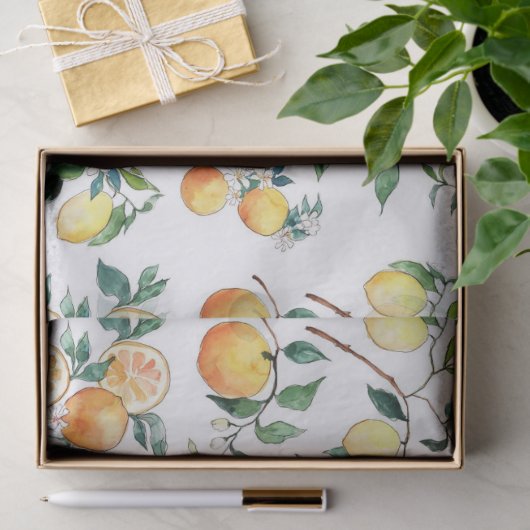 Tissue en Decoupage papier - Sinaasappels en citro (Geschenk)