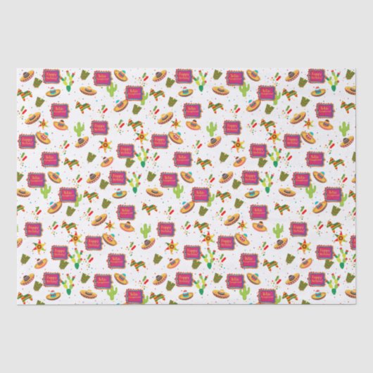 Tissue Happy Birthday Fiesta papier (Voorkant)