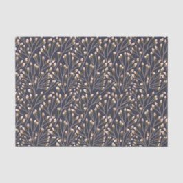 Tissue met botanisch patroon in vintage stijl blau tissuepapier