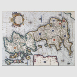 Tissue of Decoupage Paper -  kaart van Engeland Tissuepapier