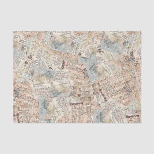 Tissue of Decoupage Papier Collage van Bladmuziek (Voorkant)