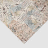 Tissue- of decoupagepapiercollage van bladmuziek tissuepapier (Detail)