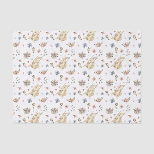 Tissue Paper (25 cm x 38 cm) - Rabbit Pattern Tissuepapier (Voorkant)