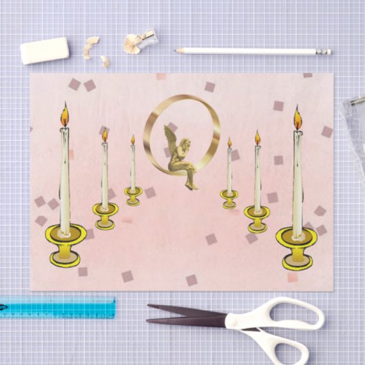 Tissue Paper Angel-kaarsen Tissuepapier (Craft)