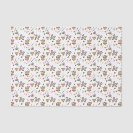 Tissue Paper - Bears, Balloons & Berries Pattern Tissuepapier (Voorkant)
