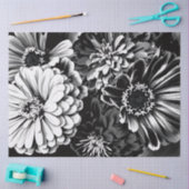 Tissue paper black and white flowers tissuepapier (Craft)
