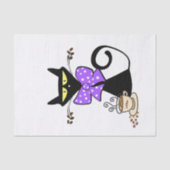 Tissue Paper Black Cat Bow Coffee Tissuepapier (Voorkant)