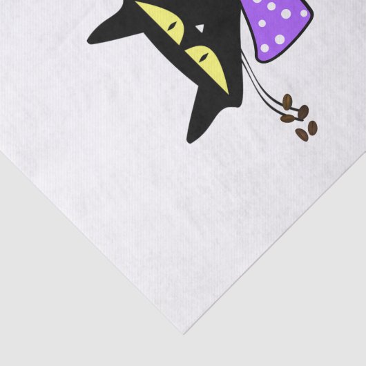 Tissue Paper Black Cat Bow Coffee Tissuepapier (Detail)