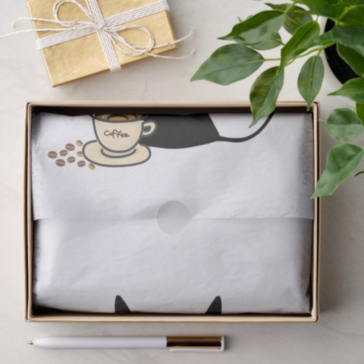 Tissue Paper Black Cat Bow Coffee Tissuepapier (Geschenk)