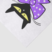 Tissue Paper Black Cat Paars Bow Tissuepapier (Detail)