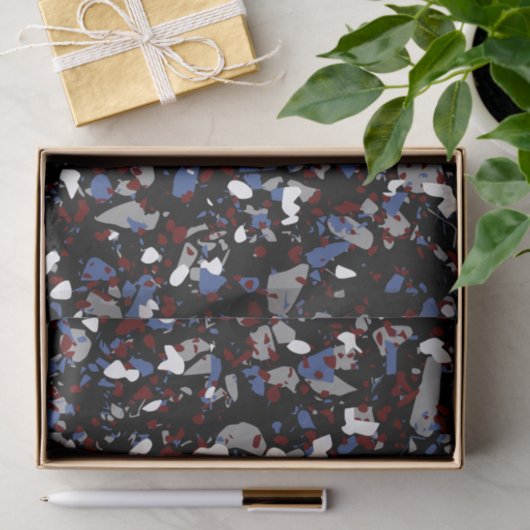 Tissue Paper Black Terrazzo Tissuepapier (Geschenk)