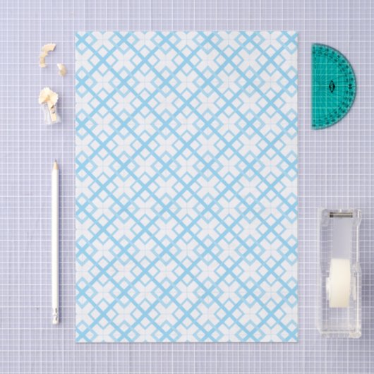 Tissue Paper - Blue Lattice Diamonds Tissuepapier (Craft)