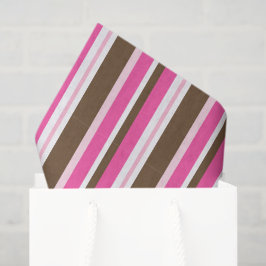 Tissue Paper Brown & Pink Stripe Tissuepapier