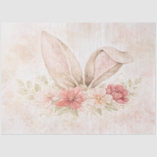 Tissue Paper Cute Watercolor Bunny with Flowers Tissuepapier