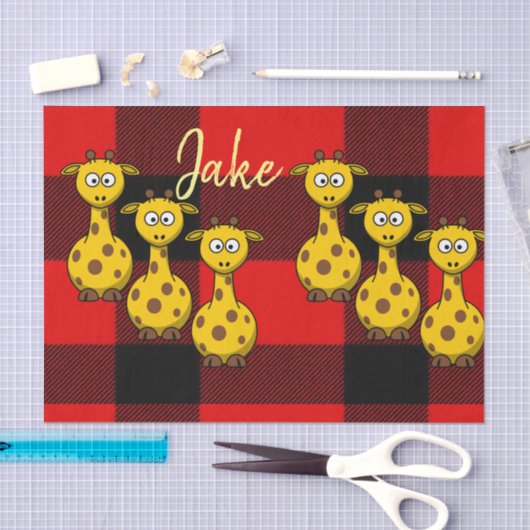 Tissue Paper Giraffe Black Red Pset Tissuepapier (Craft)