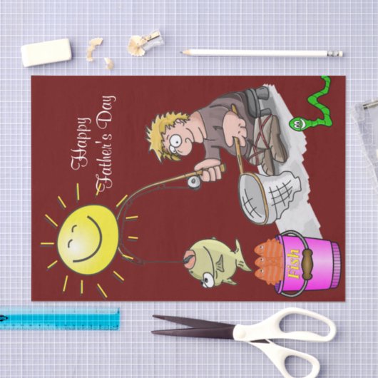 Tissue Paper Happy Vaderdag Fisherman Sun Tissuepapier (Craft)