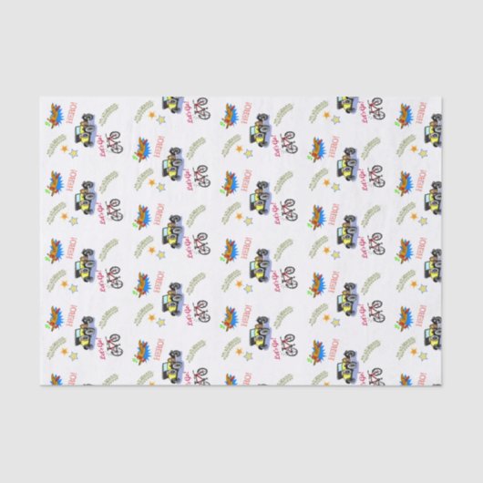 Tissue Paper Hero Fietsauto Vliegtuig Tissuepapier (Voorkant)