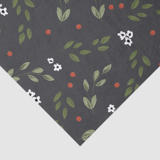 Tissue Paper Holly and Berries Tissuepapier (Detail)