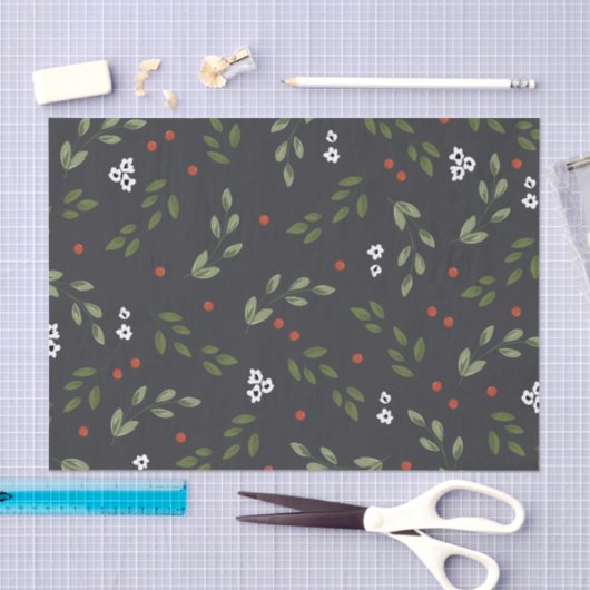 Tissue Paper Holly and Berries Tissuepapier (Craft)