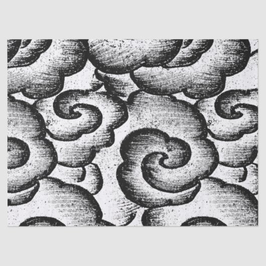 Tissue Paper JAPANESE CLOUDS IN BLACK Tissuepapier (Voorkant)